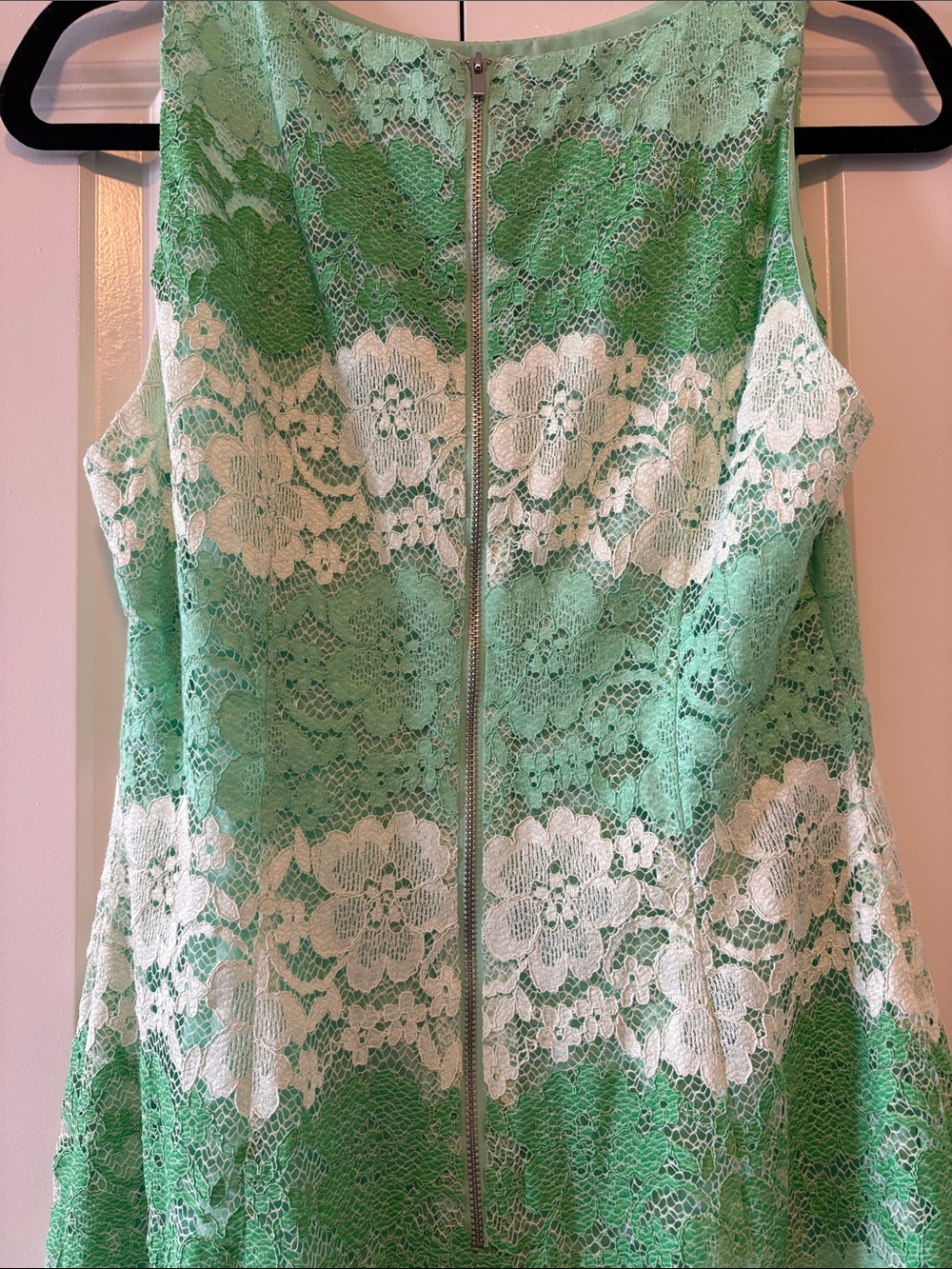 New York & Company Mint Green and White Lace Midi Dress - Picture 5 of 6